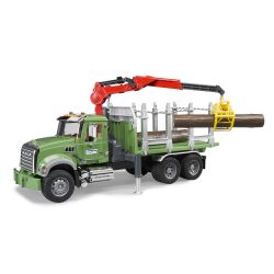 BRUDER - CAMION DE TRANSPORT DE BOIS GRANITE MACK AVEC TROIS TRONCS D'ARBRES #02824